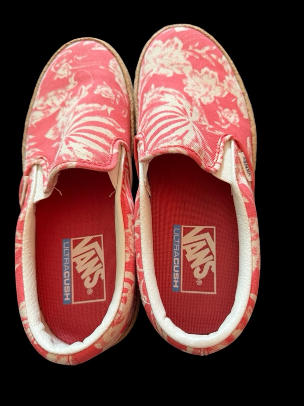Vans Tropical Floral Platform Espadrille Slip-Ons -size 8 worn once